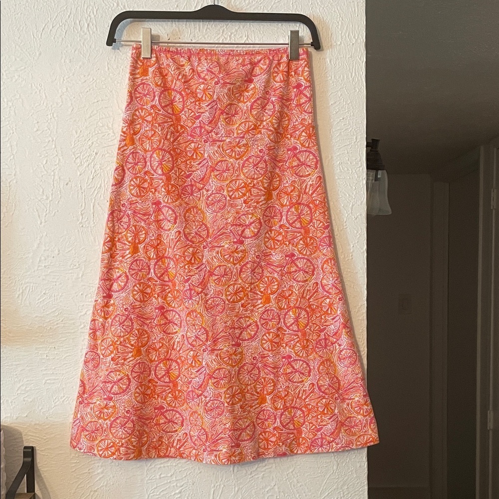 Y2K Vintage Lilly Pulitzer Pink and Orange Strapless Dress/Skirt size XSMALL - Picture 3 of 6